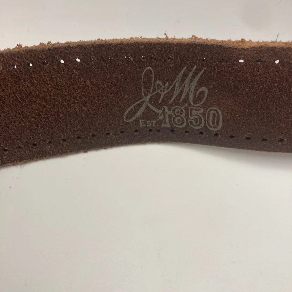 Johnston & Murphy Men's Classic Casual Leather Belt 42 Brown Made in Italy‎